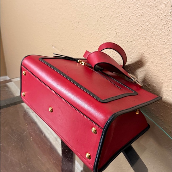 Fendi Red and Black Leather Shoulder Bag - Picture 9 of 14